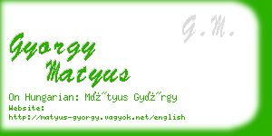 gyorgy matyus business card